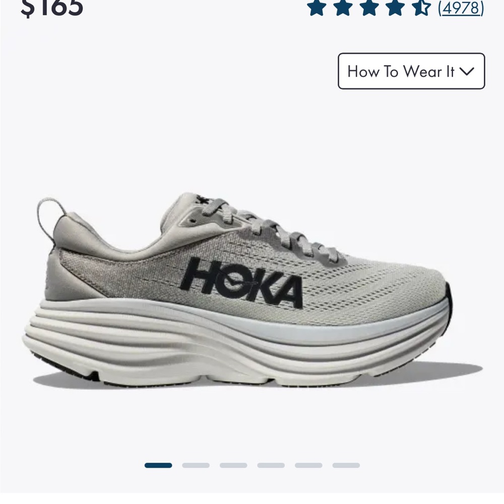 Hoka - Men’s Bondi 8 - Size 11 EE WIDE, Color Sharkskin/Harbor Mist
